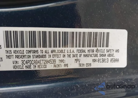 2014 Dodge Journey American Value Pkg from USA, damaged, VIN 3C4PDCAB4ET204539